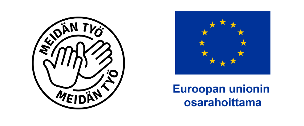 Meidän työ -log ja EU lippulogo